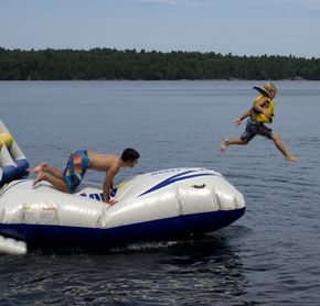 Swimming in lake and river