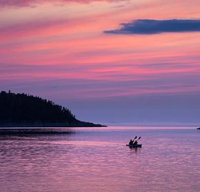 Kayak at sunset