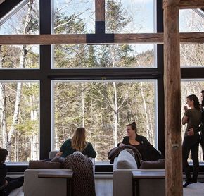 Salon et vue sur la forêt