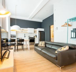 Salon et cuisine d'un Loft