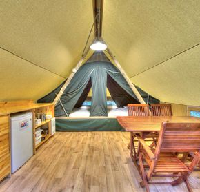 Huttopia tent inside