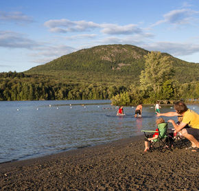 The campsite beach