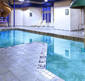 Indoor pool with water slides