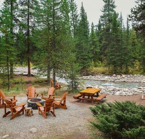 Around the fire by the Bow River