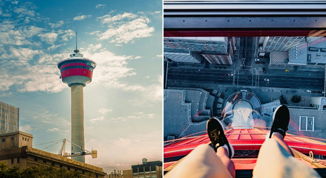 Vue du haut de la tour de Calgary Itinéraire Calgary Vancouver