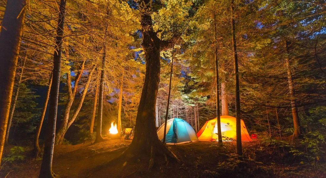 Tentes sur le camping du Parc des Hautes-Gorges, Charlevoix Camping charlevoix