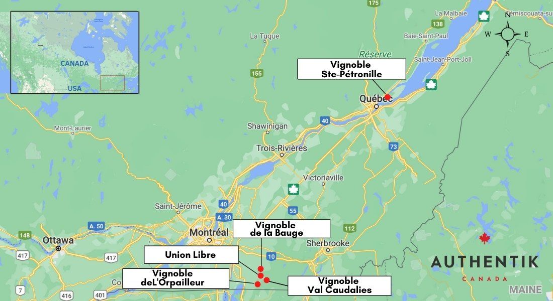 Vins du Québec carte 