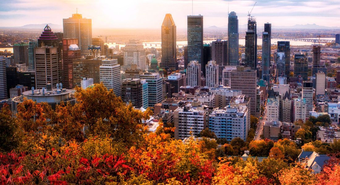 Montreal Sunrise over Montreal in the fall
