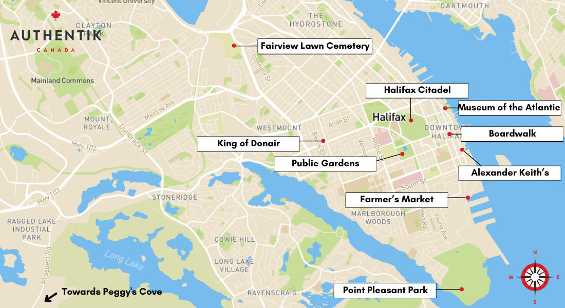 Visit Halifax map