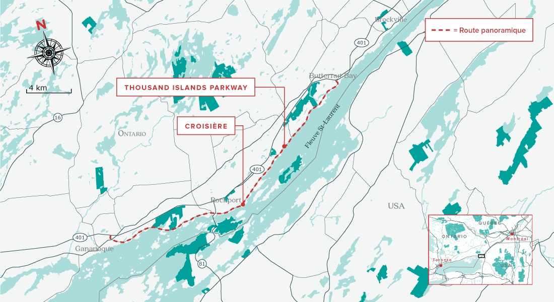Visiter les Mille-îles en 24 heures carte