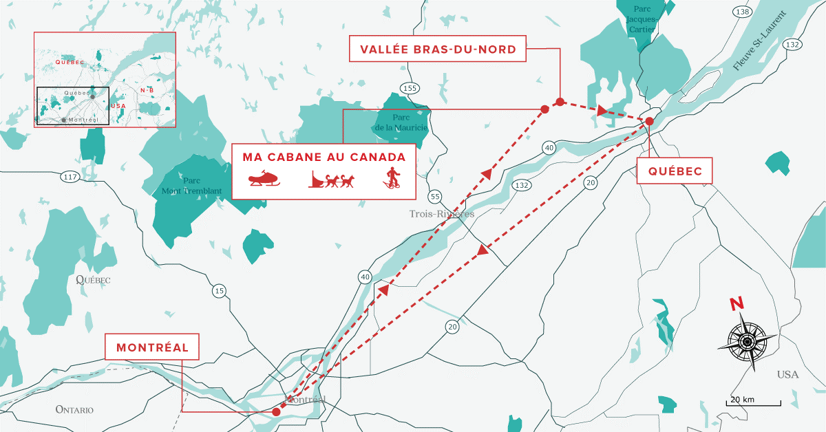 Ultime voyage d'hiver au Canada carte