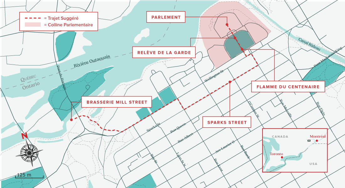 Carte de quoi visiter à Ottawa en 24 heures