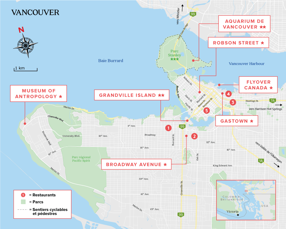 Carte de Vancouver Canada
