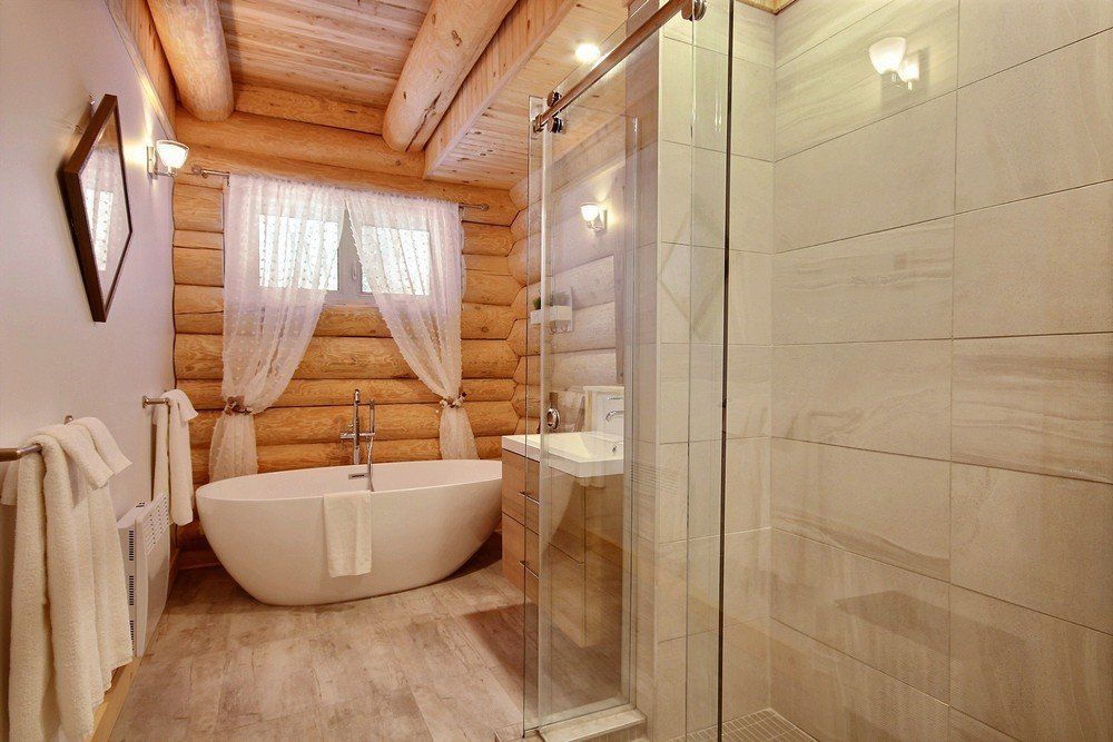 Chalet en bois rond Le Perce-Neige - Salle de bain 1