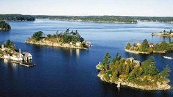 Aerial view of Thousand Islands, Ontario
