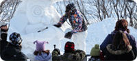 Sculpture sur neige à la Fête des Neiges