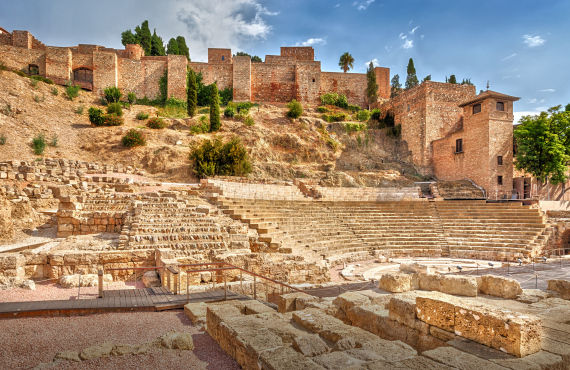 Malaga, théâtre romain et Alcazaba