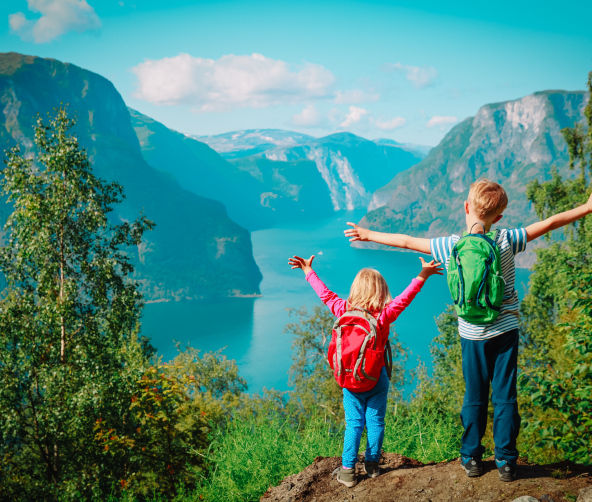 A family enjoying a fjord