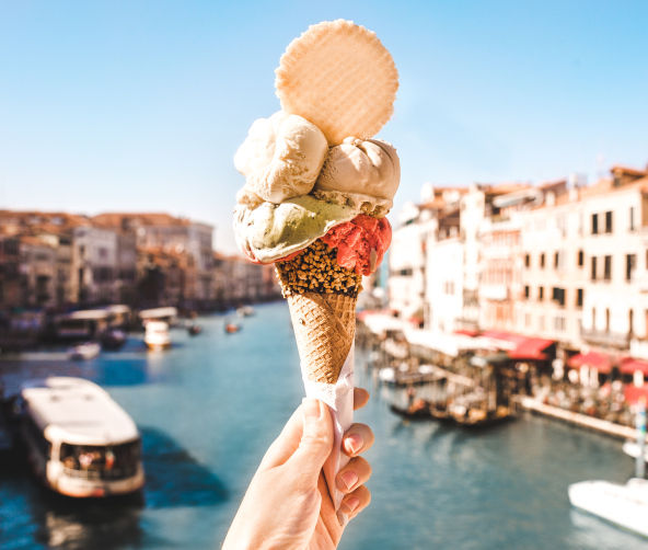 Italy, ice cream in Venice