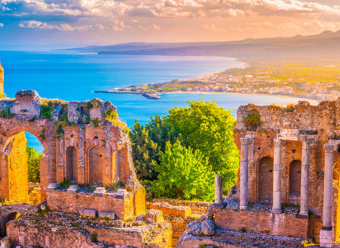 Sicily, ruins in Taormine