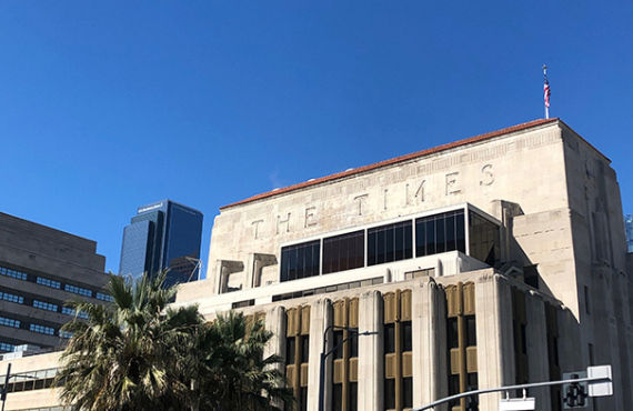 The LA Times building (@Los Angeles Off Road)