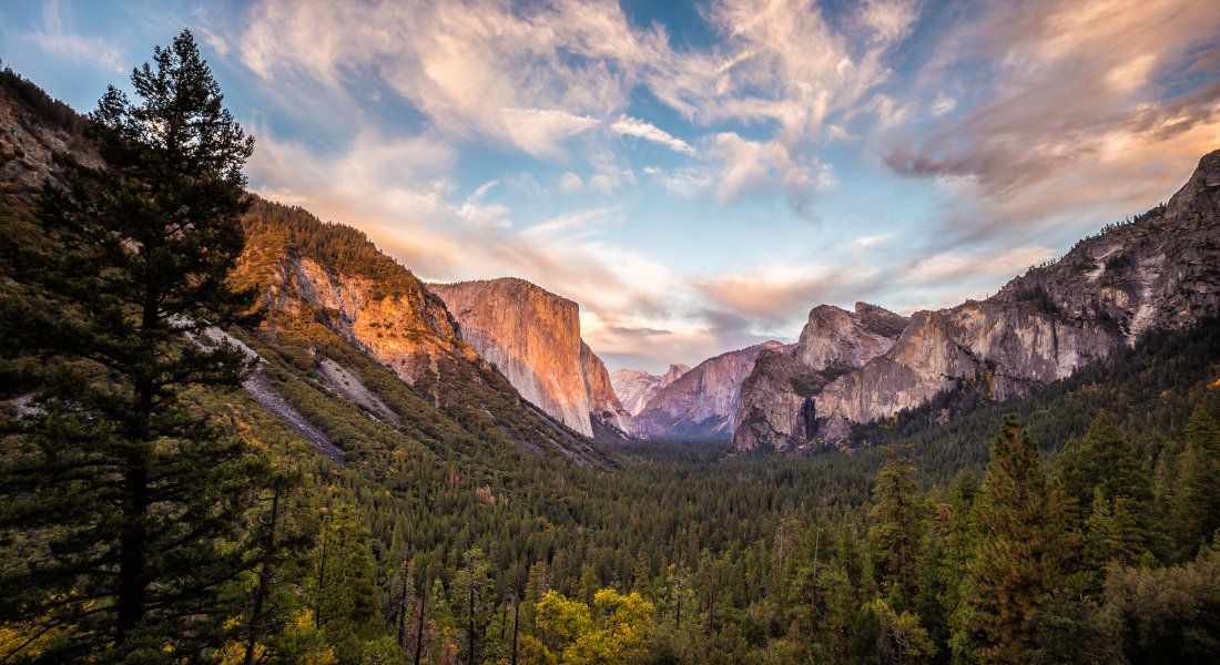 Parc National de Zion Vue au coucher de soleil au parc national de Zion