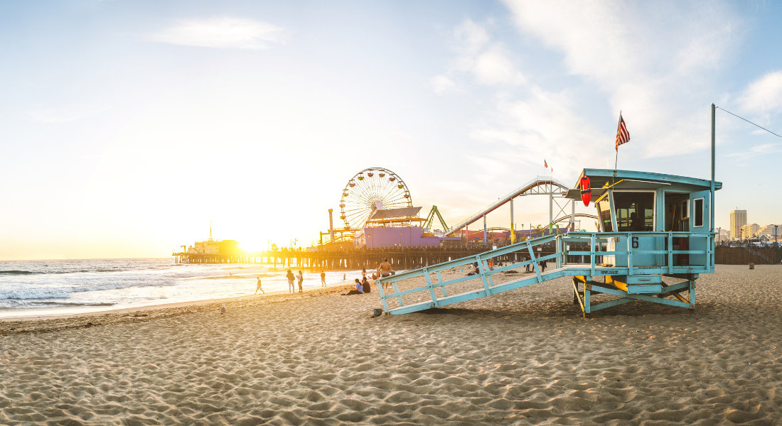 Plage de Californie Plage de Californie au coucher de soleil