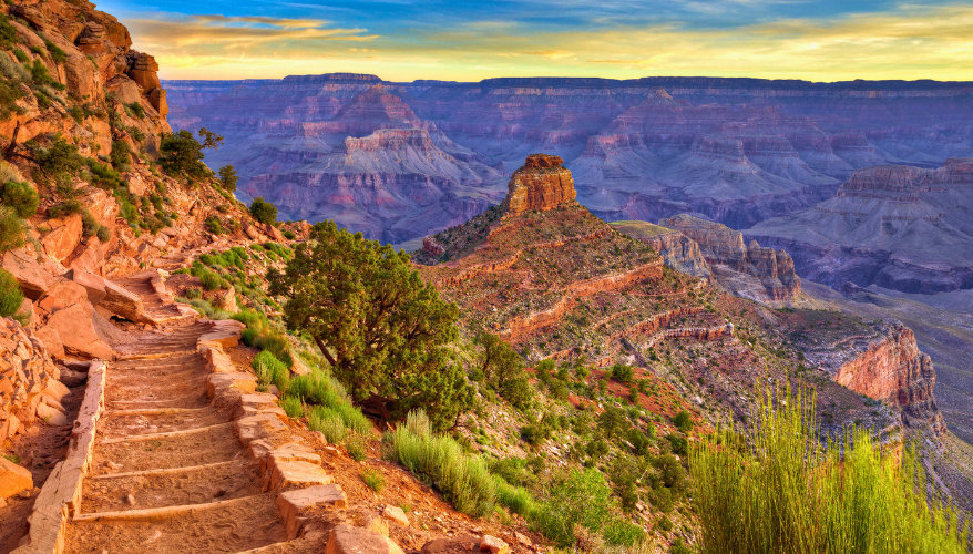 South Kaibab Trail View of the steps on the trail.