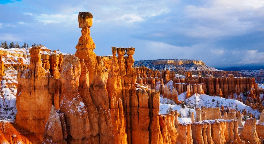 Bryce Canyon sous la neige, en baisse saison