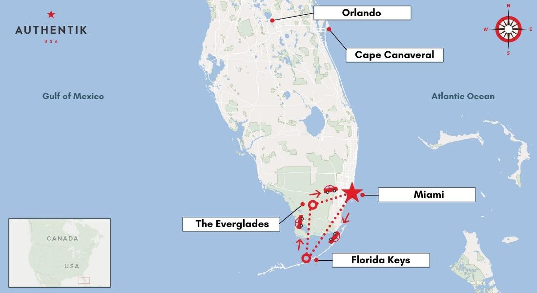 7 days florida road trip itinerary map