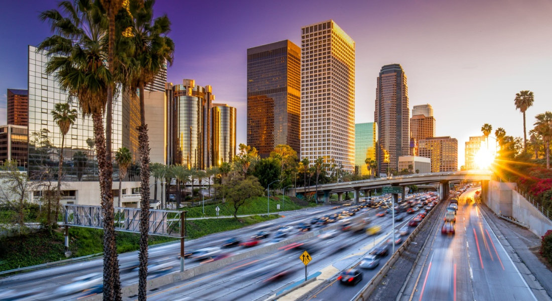 Coucher de soleil sur DTLA Downtown Los Angeles