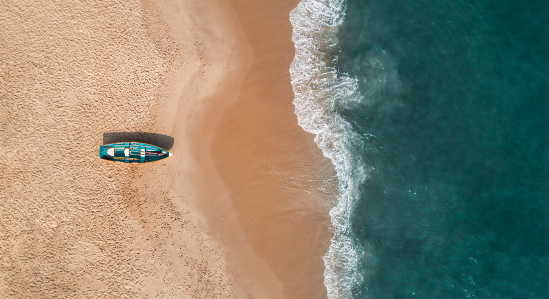 Vue aérienne de la plage de Cape May dans le New Jersey