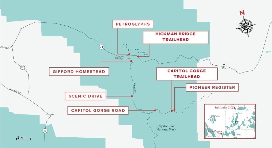 capitol reef activities map