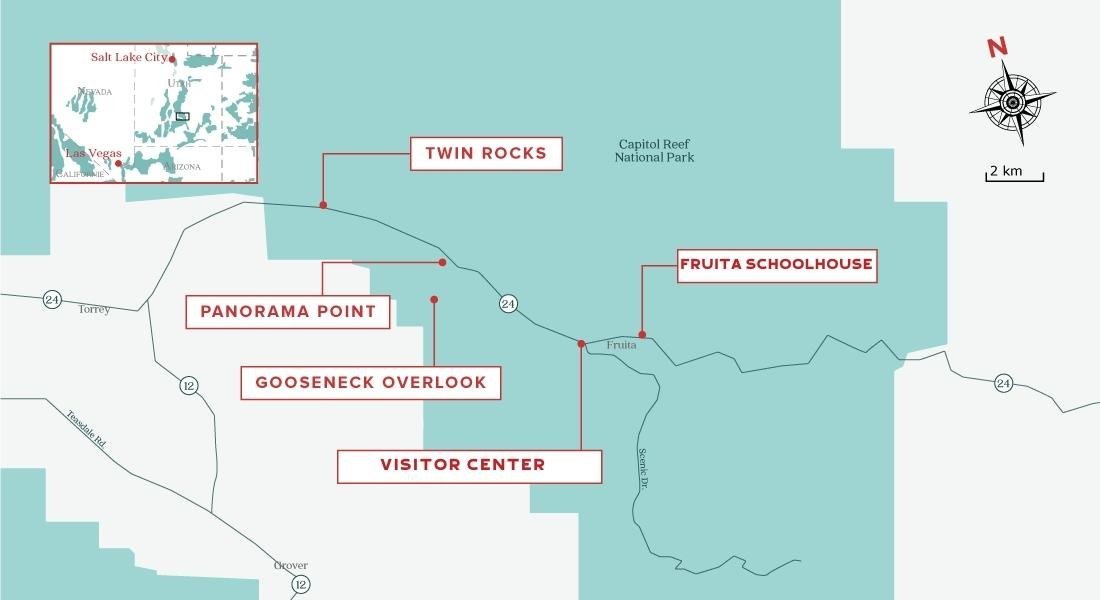 visit capitol reef 1 day map