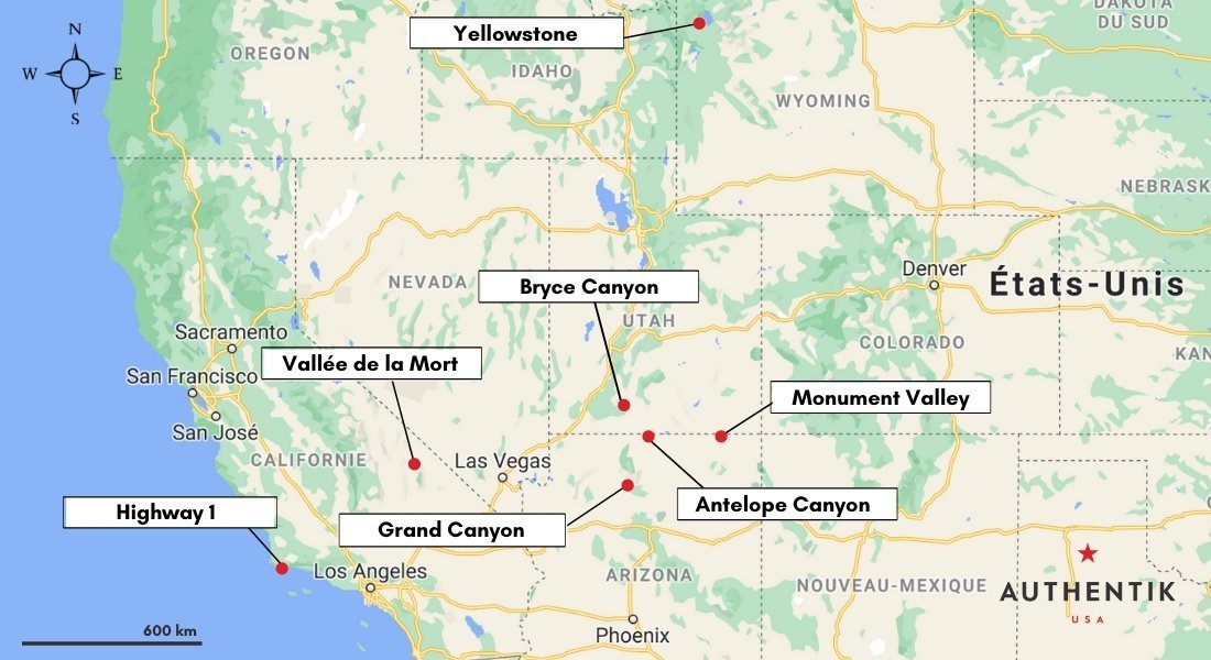 Où sont les 7 merveilles de l'Ouest des USA