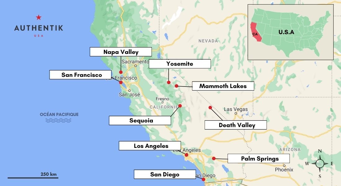 Carte de la Californie