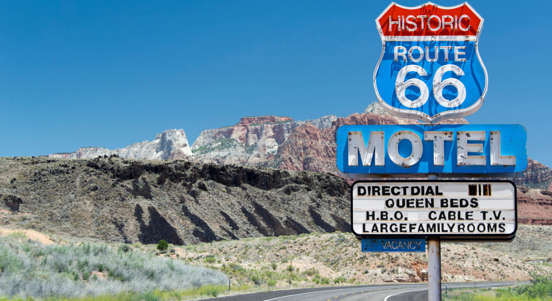 Route 66 pancarte de Motel Route 66 avec pancarte de Motel