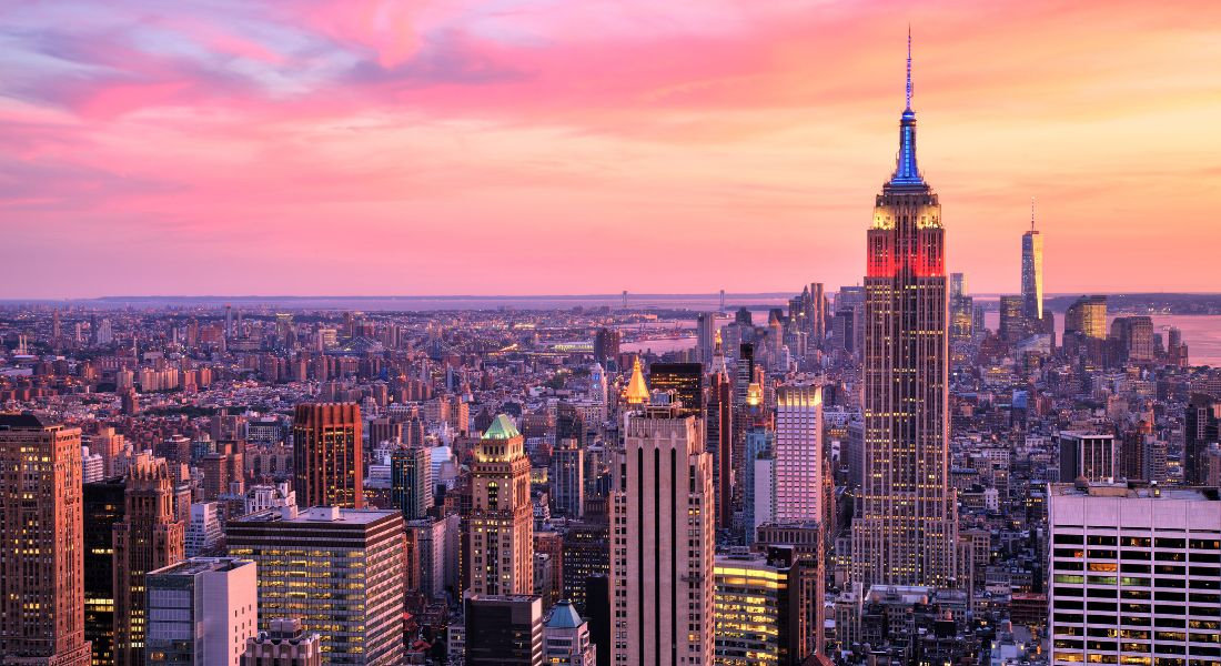 Coucher de soleil sur l'Empire State Building