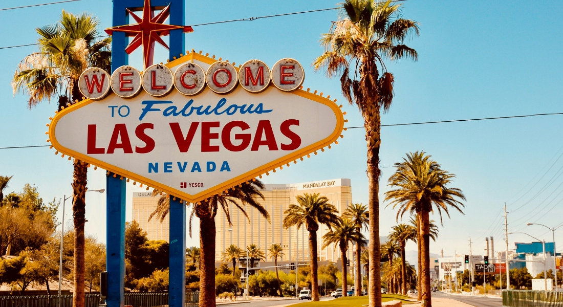 Circuit ouest américain Las Vegas Panneau d'entrée de Las Vegas au Nevada