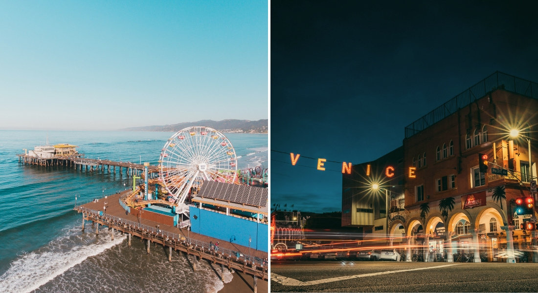 7-day California itinerary Santa Monica Pier, Venice Beach sign