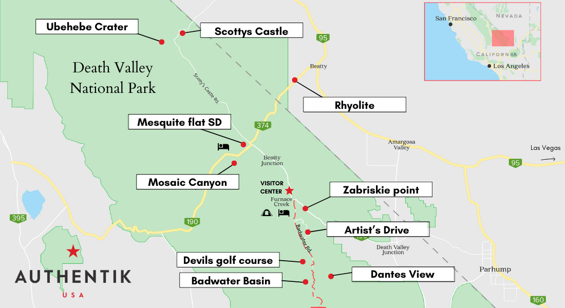 Death valley visit itinerary