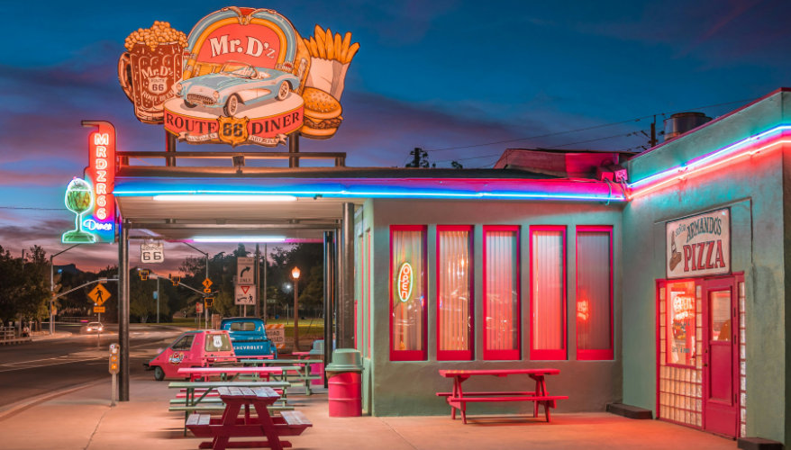 Mr D'z Route 66 Diner à Kingman Façade du Mr D'z Route 66 Diner à Kingman en Arizona
