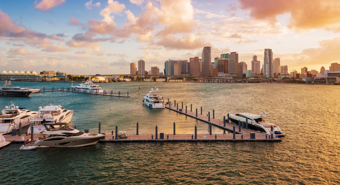 Coucher de soleil sur Miami en avril