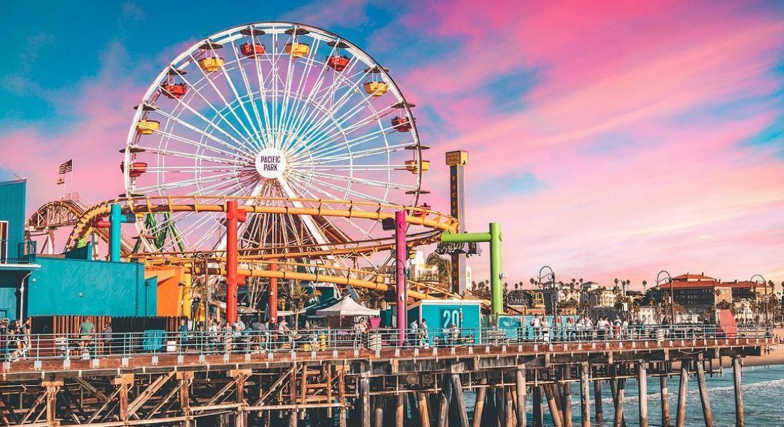 Parc d'attractions de la plage de Santa Monica en Californie