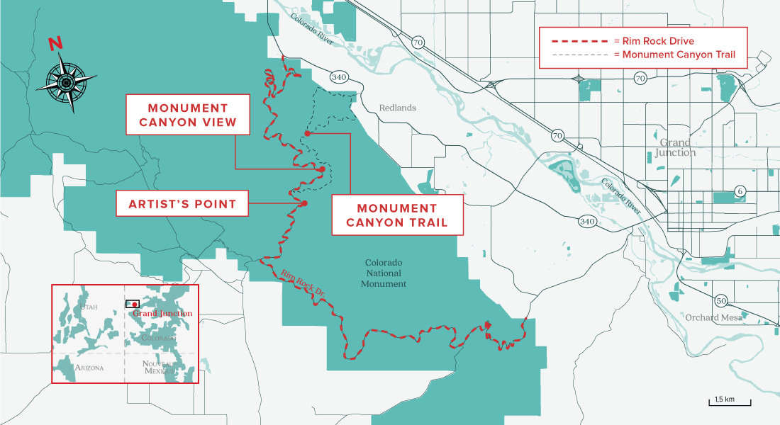 Carte de la Rim Rock Drive