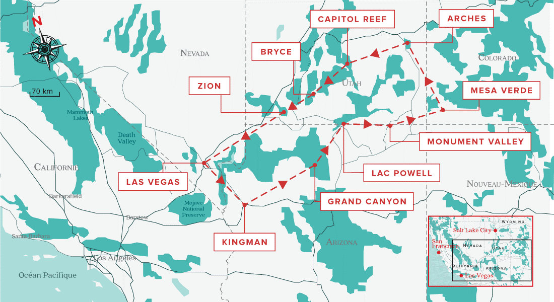 carte road trip moto USA