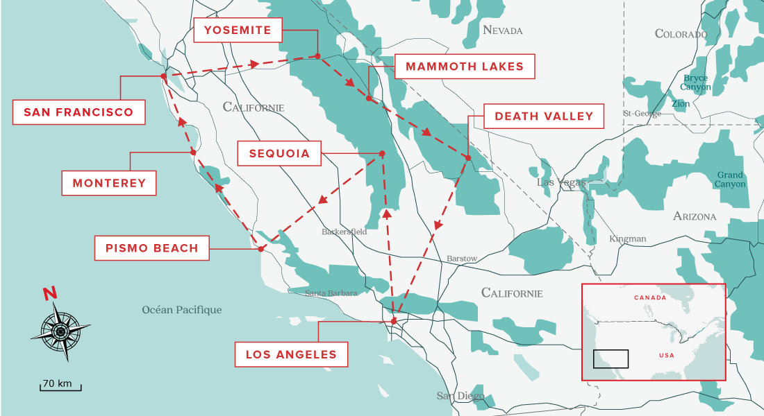 carte ultime road trip californie