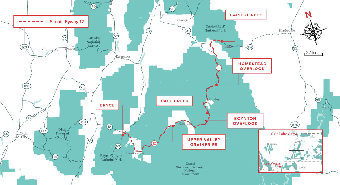 Carte de la Scenic Byway 12