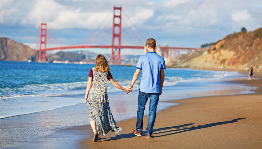 Make the most of your final day in San Francisco by doing something you didn't have time for when you first arrived. Couple in San Francisco
