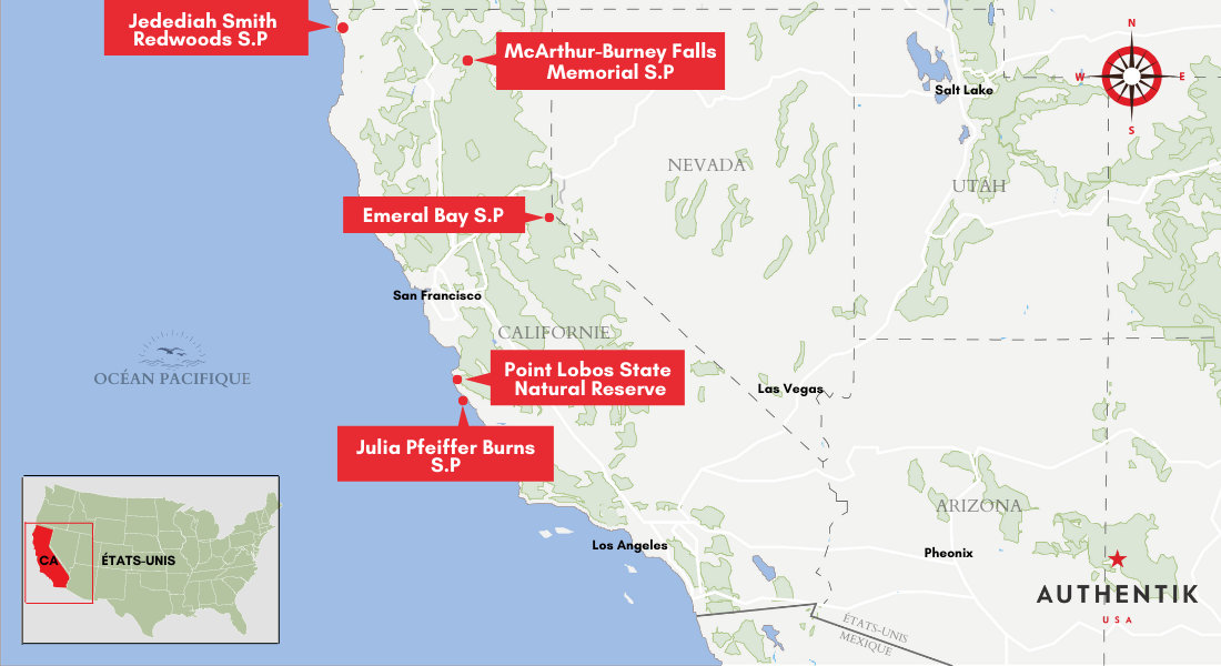 state parks californie carte